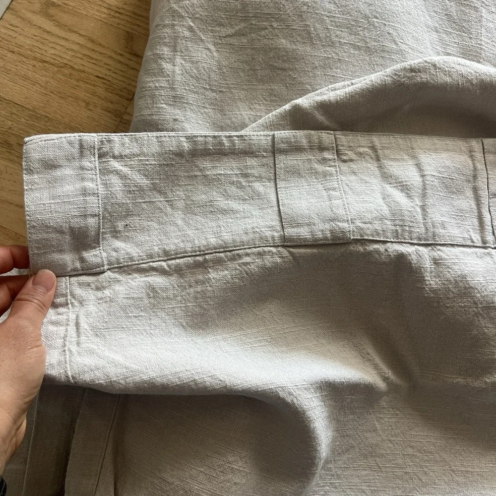 West Elm Linen Cotton Blend Light Grey Gray Curtains Panels 45 X 76